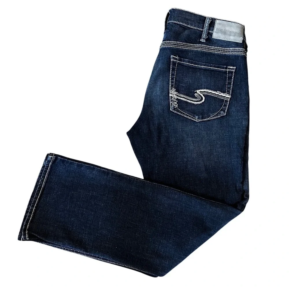 Silver Jeans Co Jace Mens Dark‎ Wash Straight Leg Jeans W32 L30